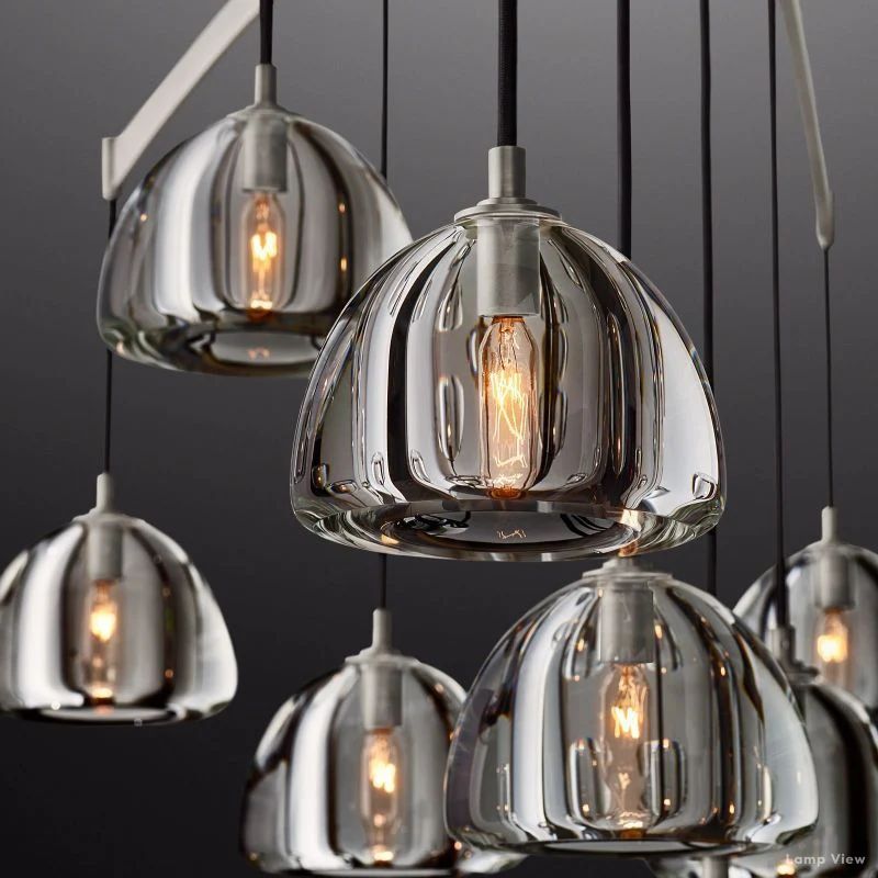 Hemisphere Domed Crystal Round Chandelier 48"