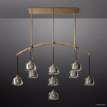 Hemisphere Domed Crystal Linear Chandelier 54"