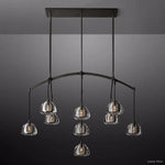 Hemisphere Domed Crystal Linear Chandelier 54"