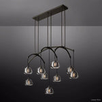 Hemisphere Domed Crystal Linear Chandelier 54"
