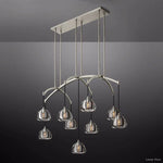 Hemisphere Domed Crystal Linear Chandelier 54"