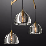 Hemisphere Domed Crystal Linear Chandelier 54"