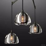 Hemisphere Domed Crystal Linear Chandelier 54"