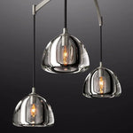 Hemisphere Domed Crystal Linear Chandelier 54"