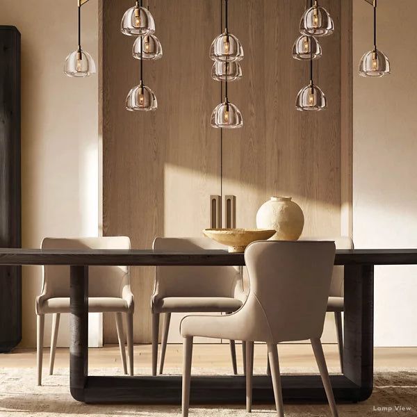 Hemisphere Domed Crystal Linear Chandelier 54"