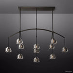 Hemisphere Domed Crystal Linear Chandelier 72"