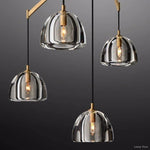 Hemisphere Domed Crystal Linear Chandelier 72"
