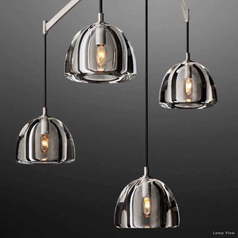 Hemisphere Domed Crystal Linear Chandelier 72"
