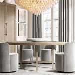Chiara Lustrous Glass Tiered Round Chandelier 62"