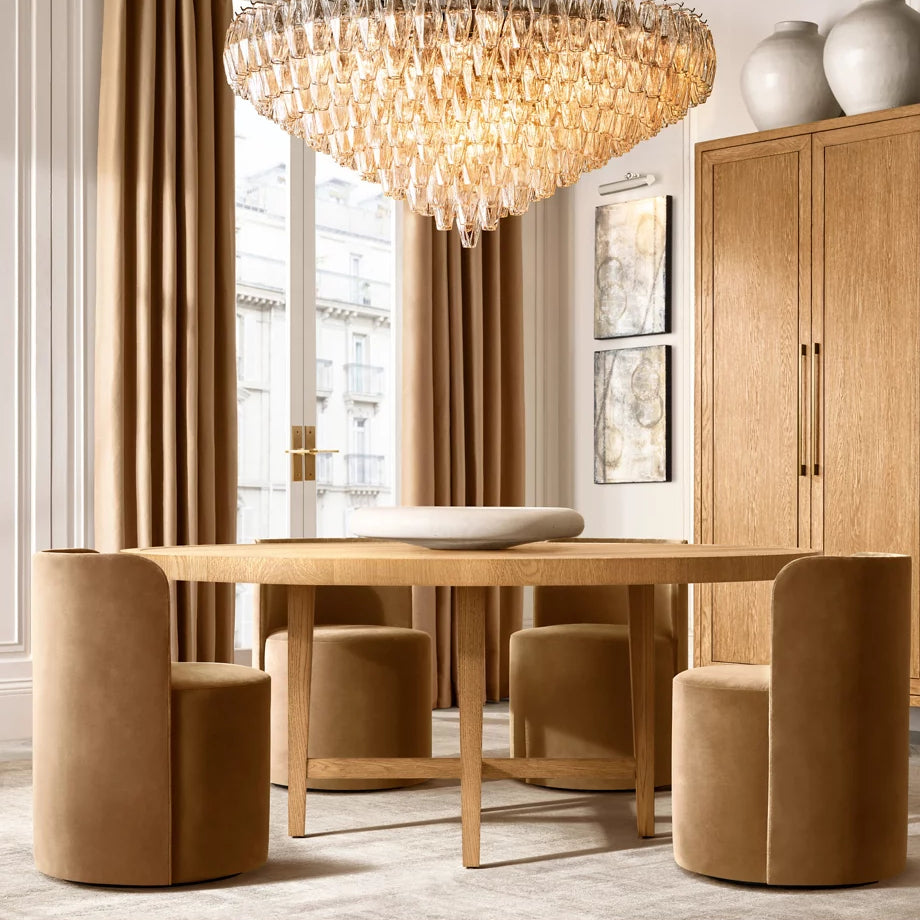 Chiara Lustrous Glass Tiered Round Chandelier 47"