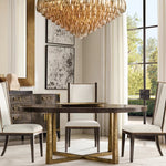 Chiara Lustrous Glass Tiered Round Chandelier 47"