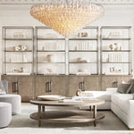 Chiara Lustrous Glass Tiered Round Chandelier 62"
