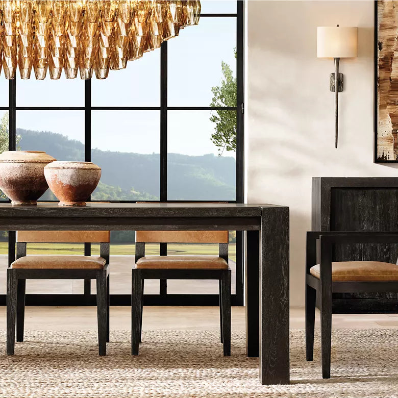 Chiara Lustrous Glass Tiered Rectangular Chandelier 74"