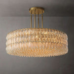 Chiara Lustrous Glass Round Chandelier 62"