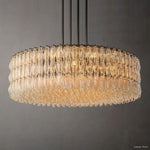 Chiara Lustrous Glass Round Chandelier 62"