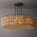 Chiara Lustrous Glass Round Chandelier 62"