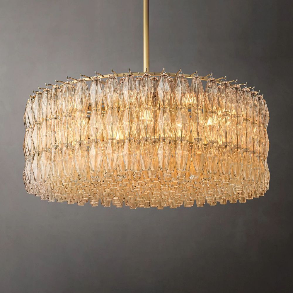 Chiara Lustrous Glass Round Chandelier 47"