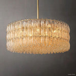 Chiara Lustrous Glass Round Chandelier 47"
