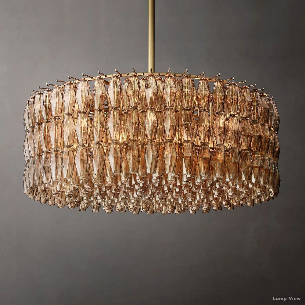 Chiara Lustrous Glass Round Chandelier 47"