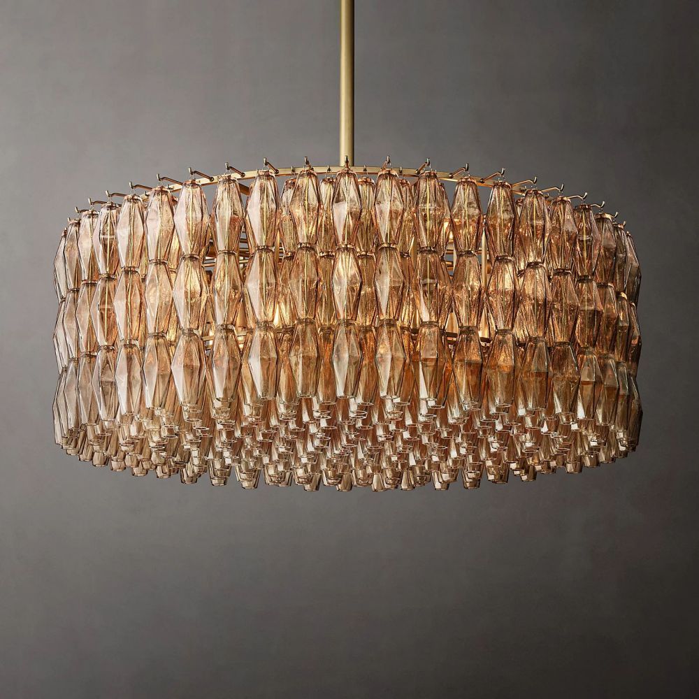 Chiara Lustrous Glass Round Chandelier 47"