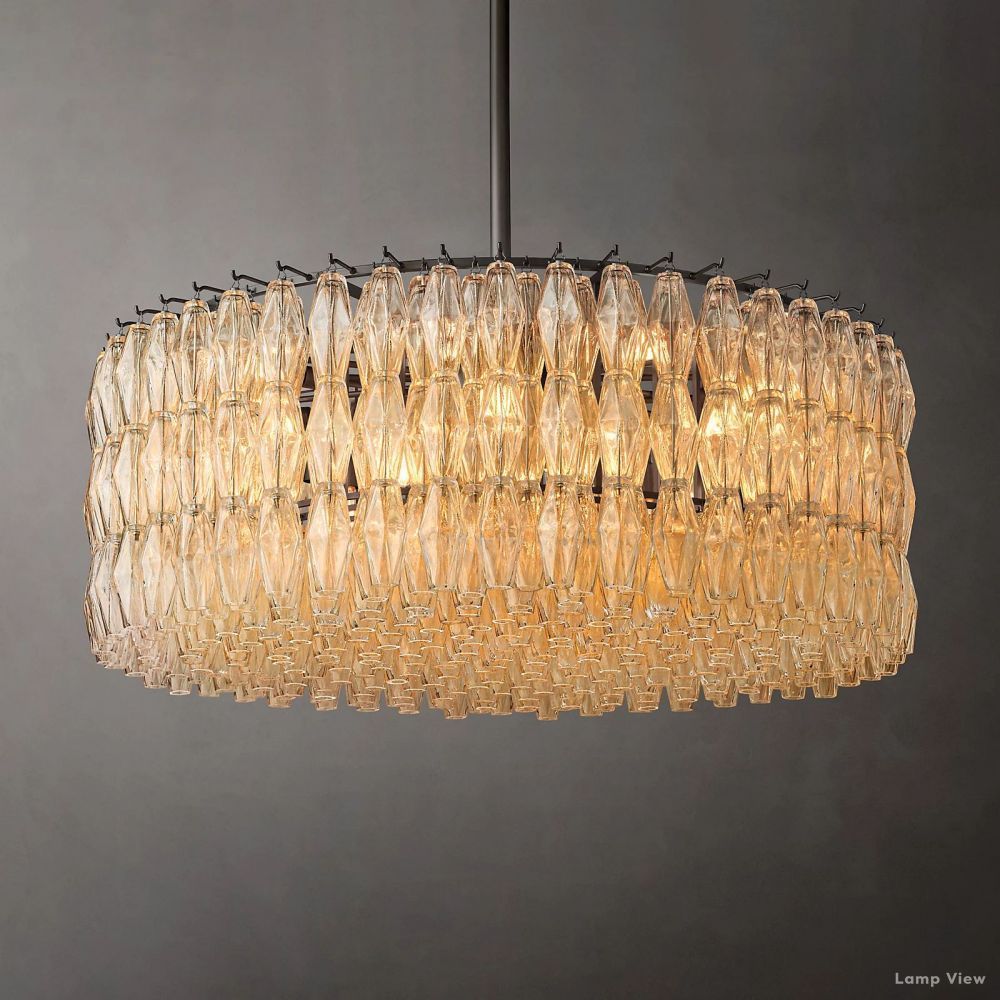 Chiara Lustrous Glass Round Chandelier 47"
