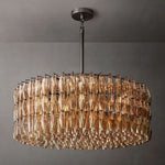 Chiara Lustrous Glass Round Chandelier 47"