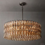 Chiara Lustrous Glass Round Chandelier 47"