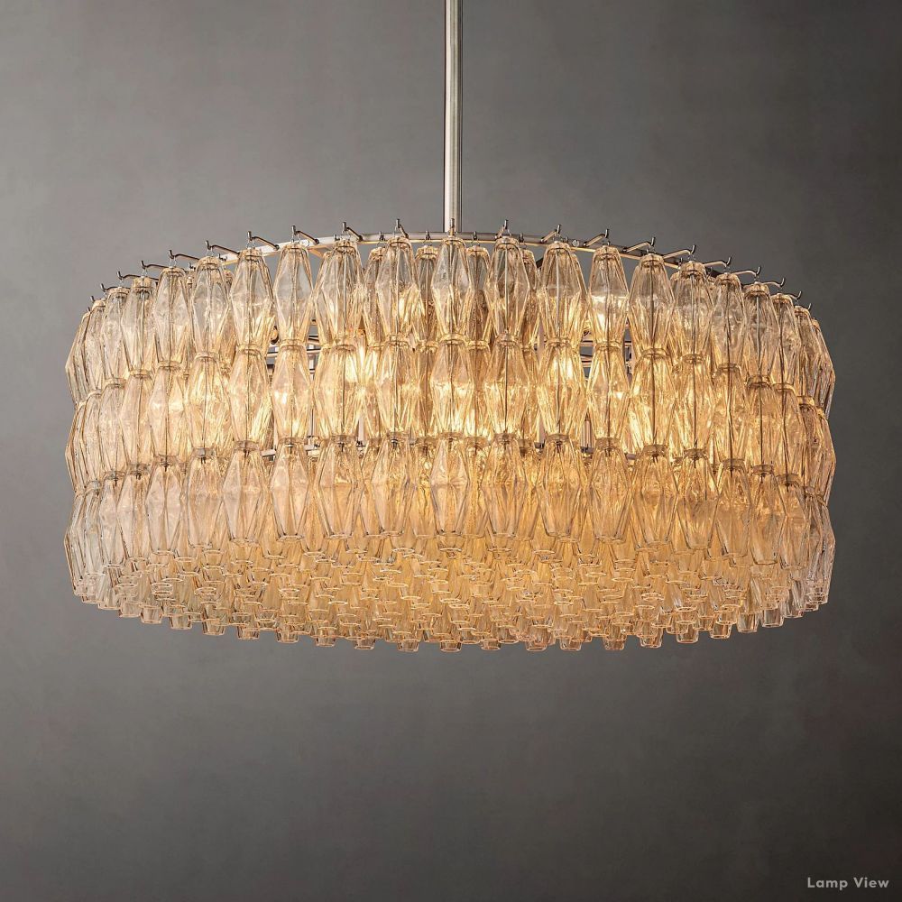 Chiara Lustrous Glass Round Chandelier 47"