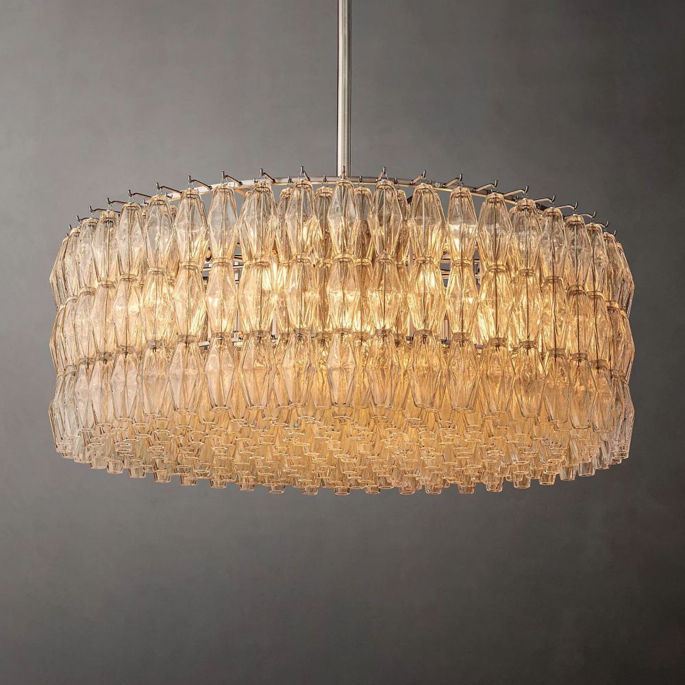 Chiara Lustrous Glass Round Chandelier 47"