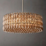 Chiara Lustrous Glass Round Chandelier 47"