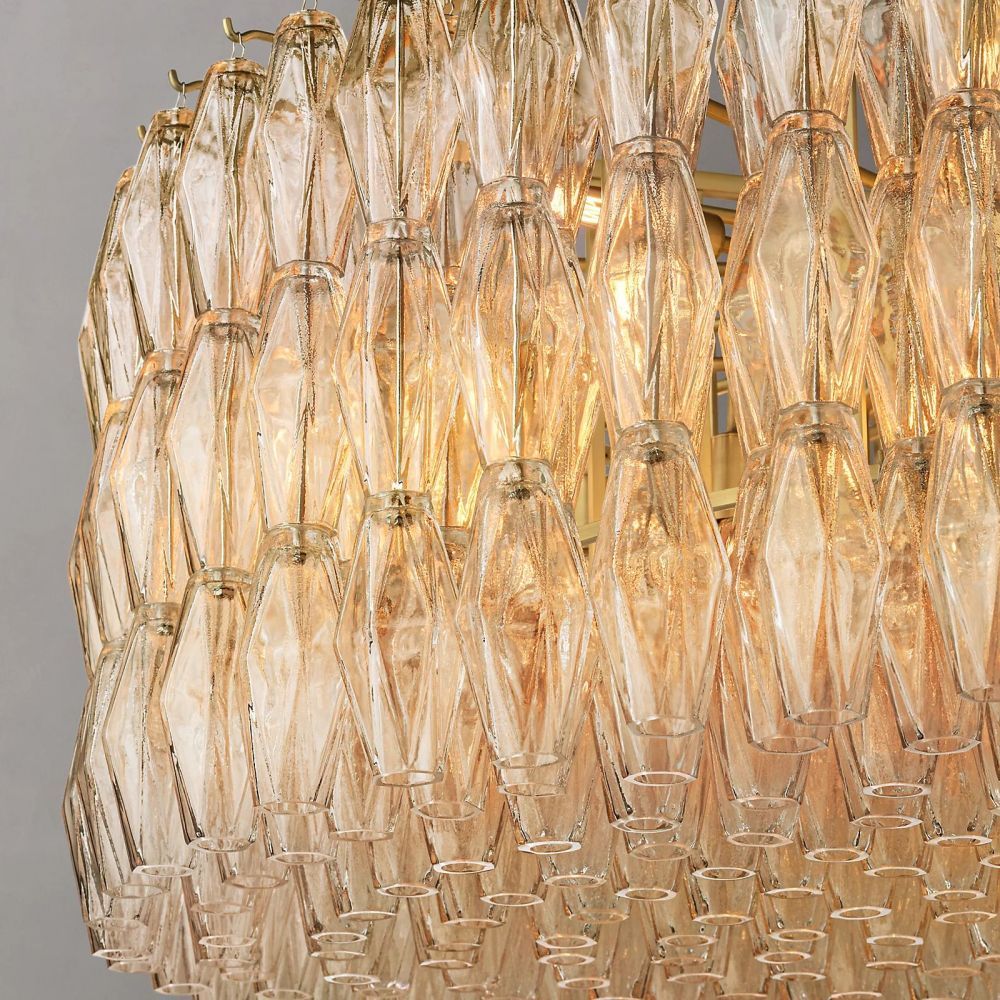 Chiara Lustrous Glass Round Chandelier 47"