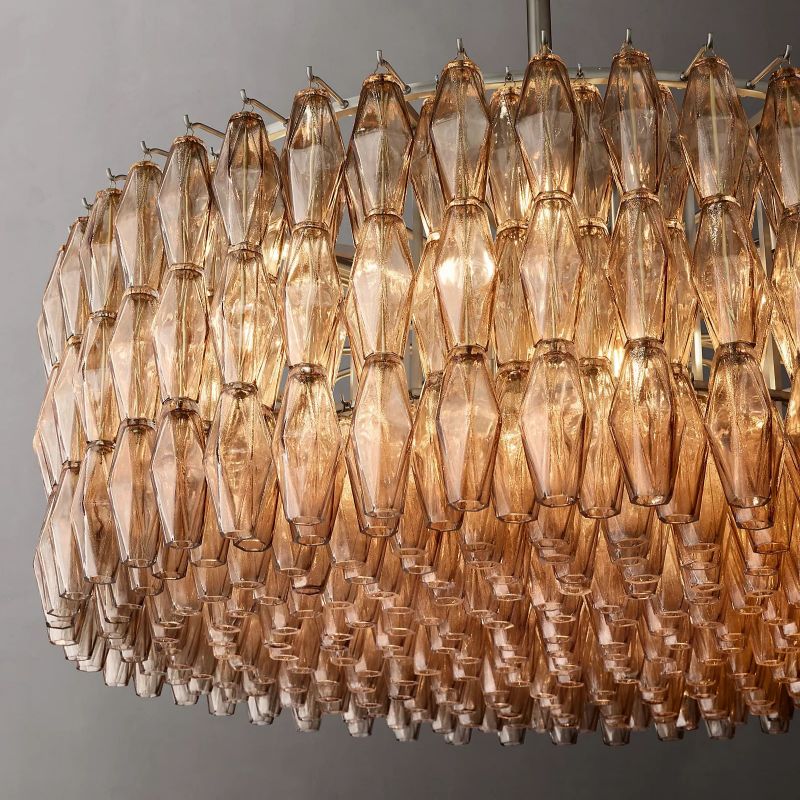 Chiara Lustrous Glass Round Chandelier 47"