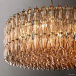 Chiara Lustrous Glass Round Chandelier 47"