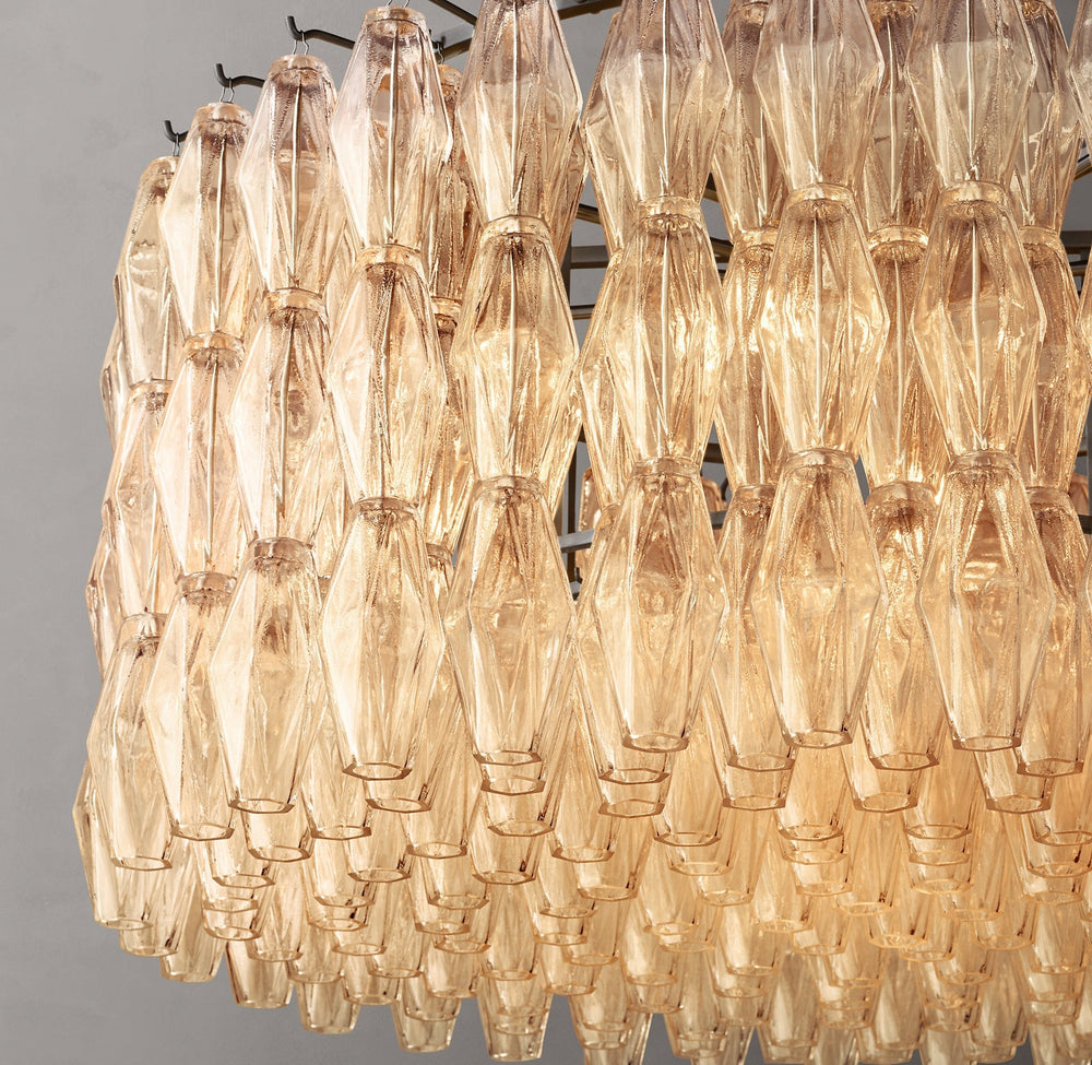 Chiara Lustrous Glass Round Chandelier 37"