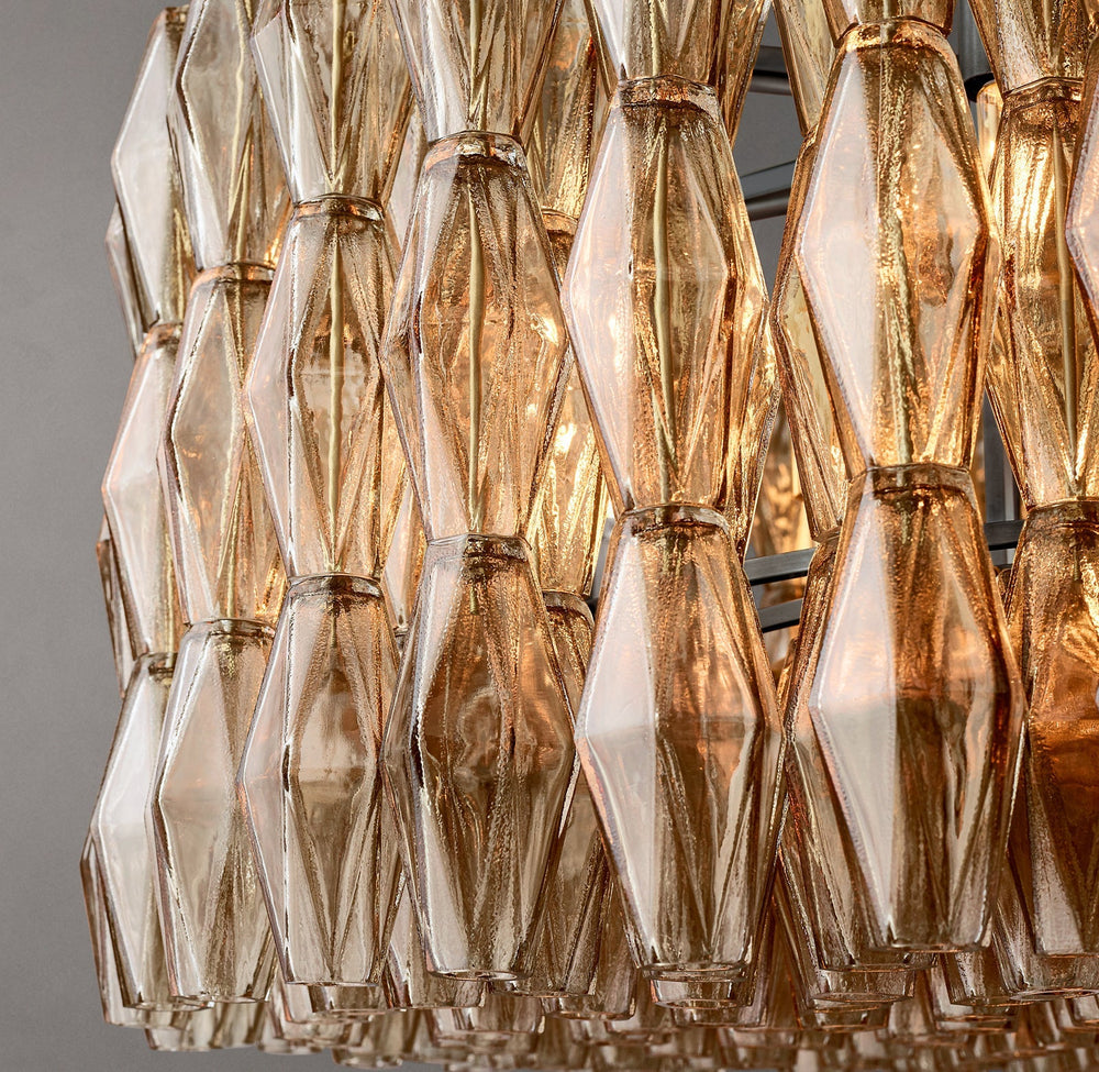 Chiara Lustrous Glass Round Chandelier 37"