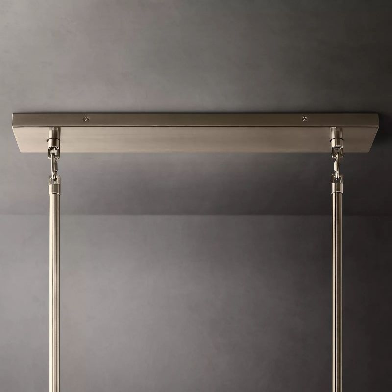Chiara Lustrous Glass Rectangular Chandelier 74"