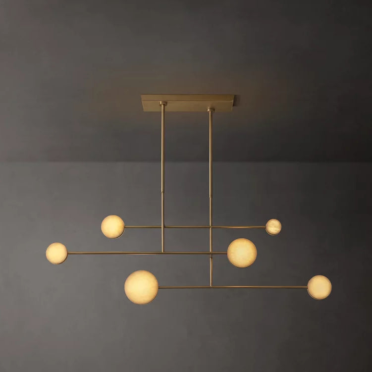Alexander Modular Alabaster Linear Chandelier 54"