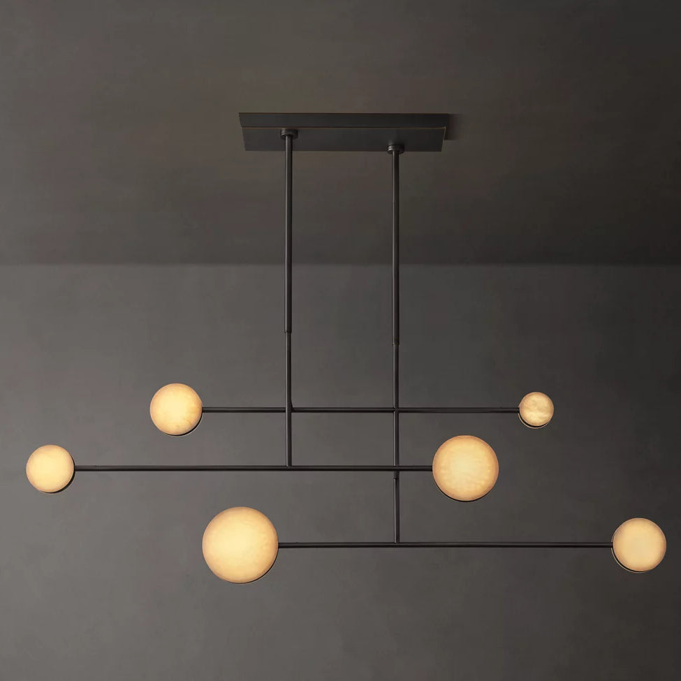 Alexander Modular Alabaster Linear Chandelier 54"