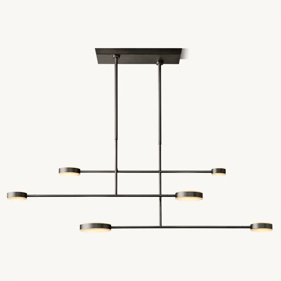Alexander Modular Alabaster Linear Chandelier 54"