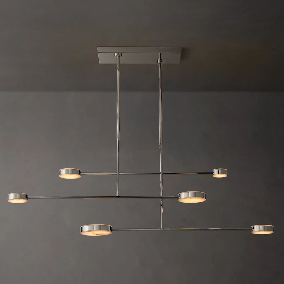 Alexander Modular Alabaster Linear Chandelier 72"