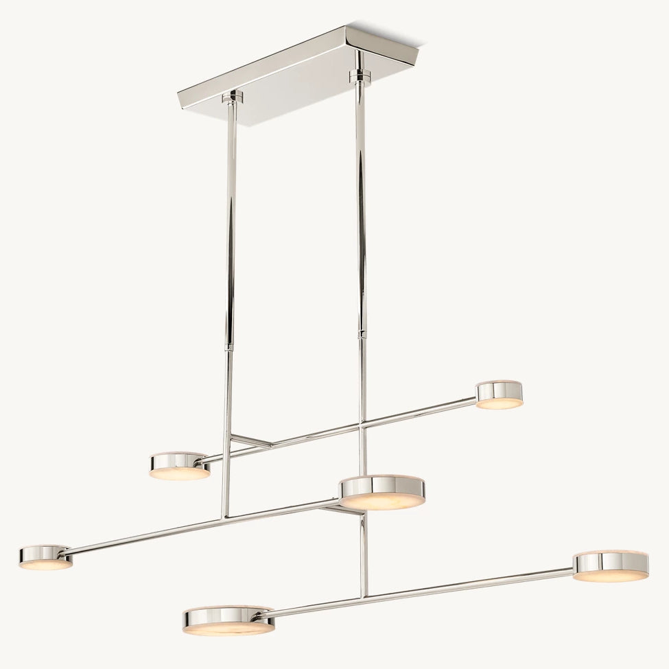 Alexander Modular Alabaster Linear Chandelier 54"