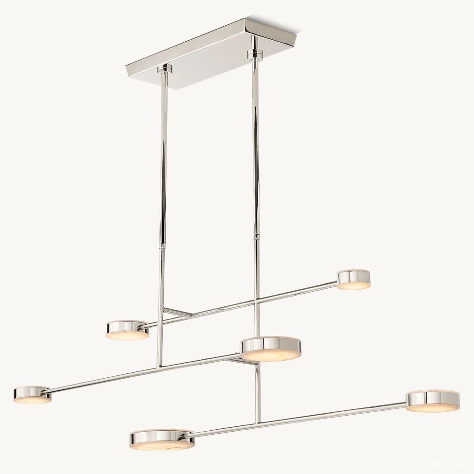 Alexander Modular Alabaster Linear Chandelier 72"