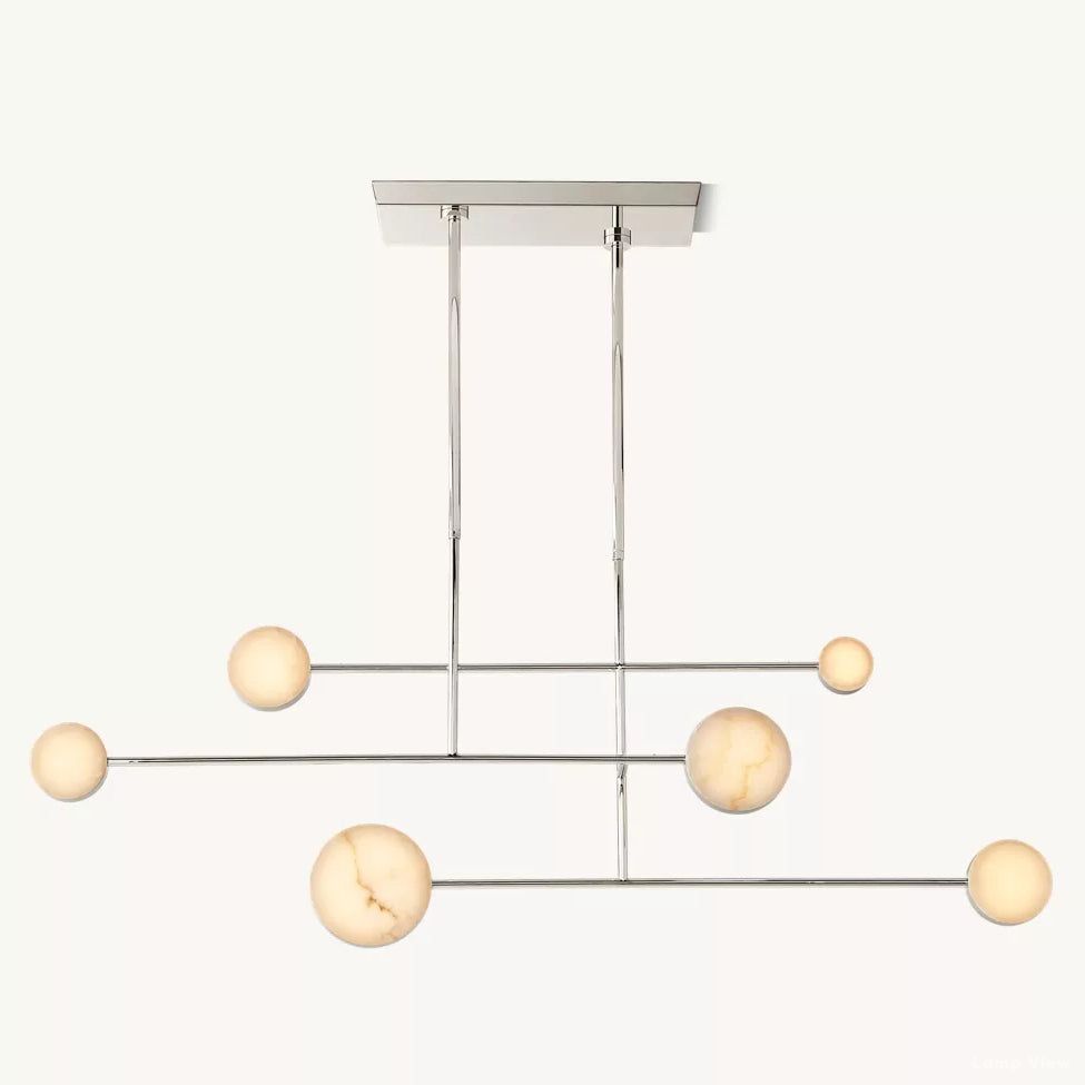 Alexander Modular Alabaster Linear Chandelier 72"