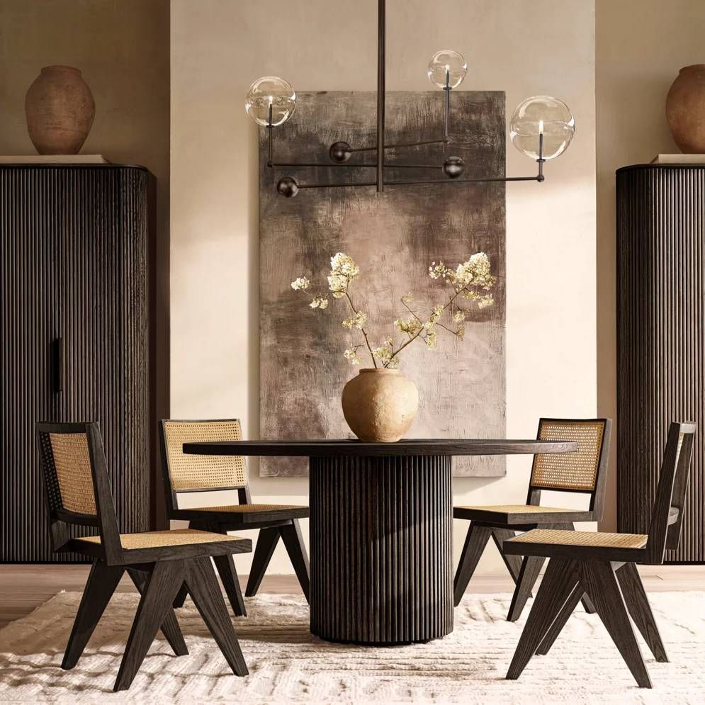 Callene Offset Globe Three-Arm Chandelier 46"