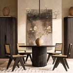 Callene Offset Globe Three-Arm Chandelier 46"