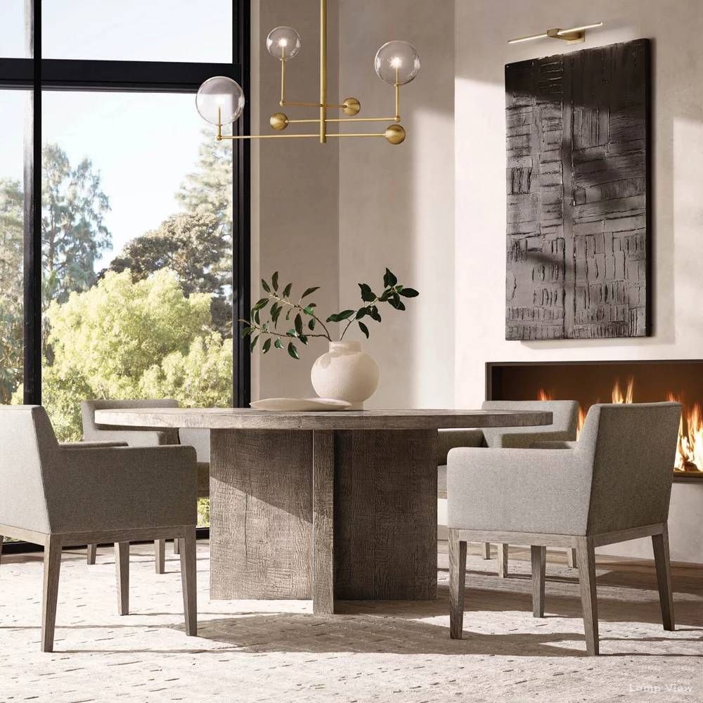 Callene Offset Globe Three-Arm Chandelier 46"