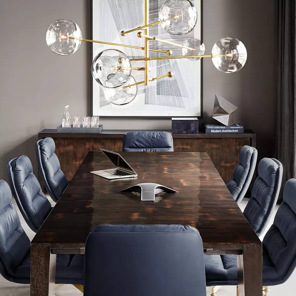 Callene Offset Globe Six-Arm Chandelier 40"