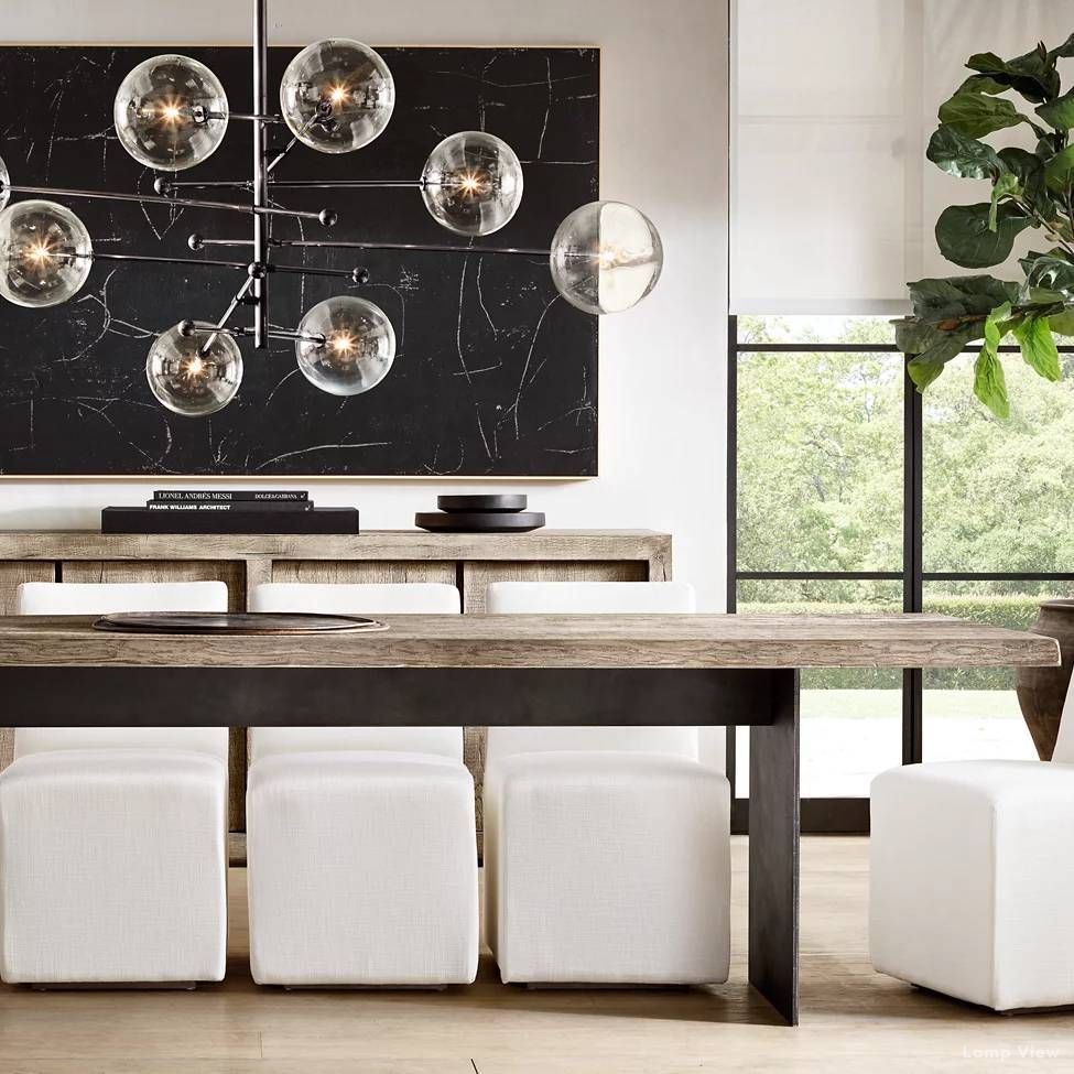 Callene Offset Globe Six-Arm Chandelier 55"