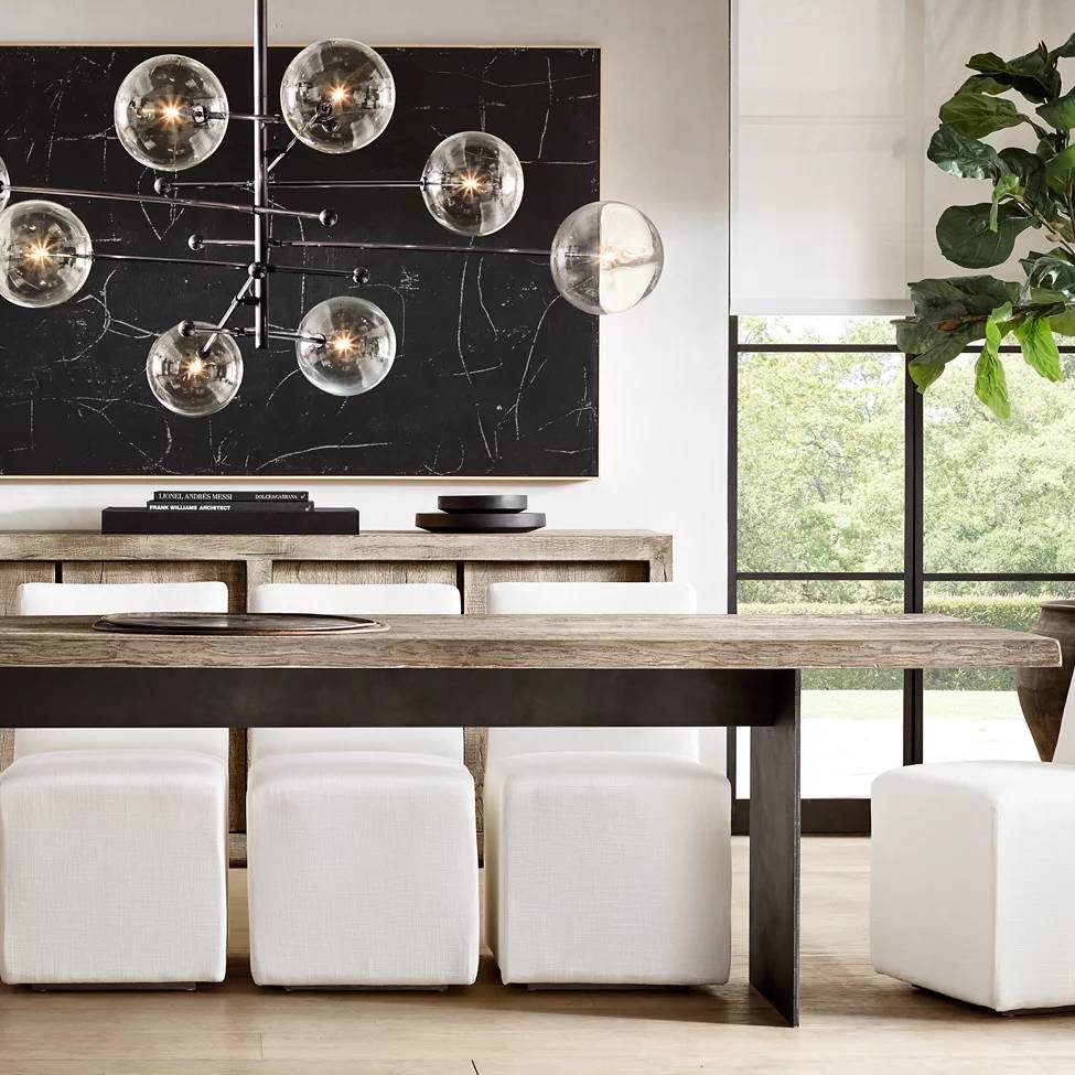 Callene Offset Globe Six-Arm Chandelier 40"