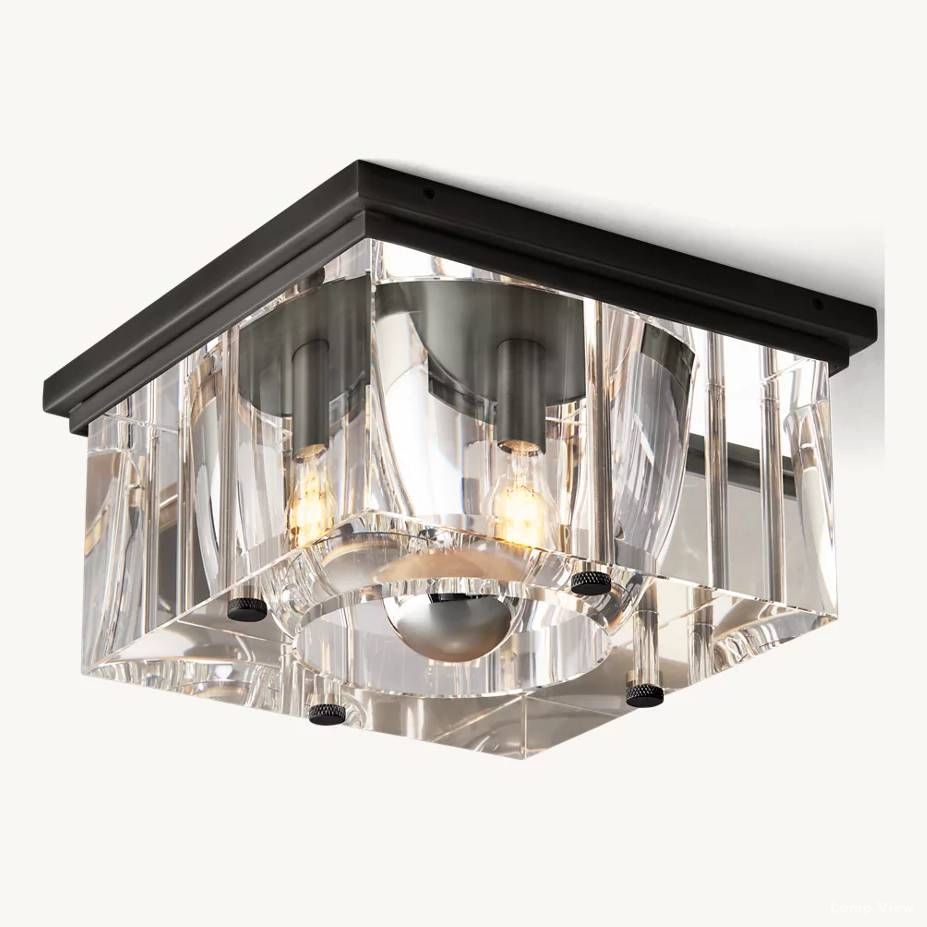 Savile Nested Crystal Square Flush Mount